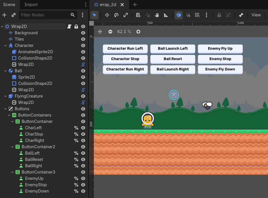 Wrap2D example scene setup